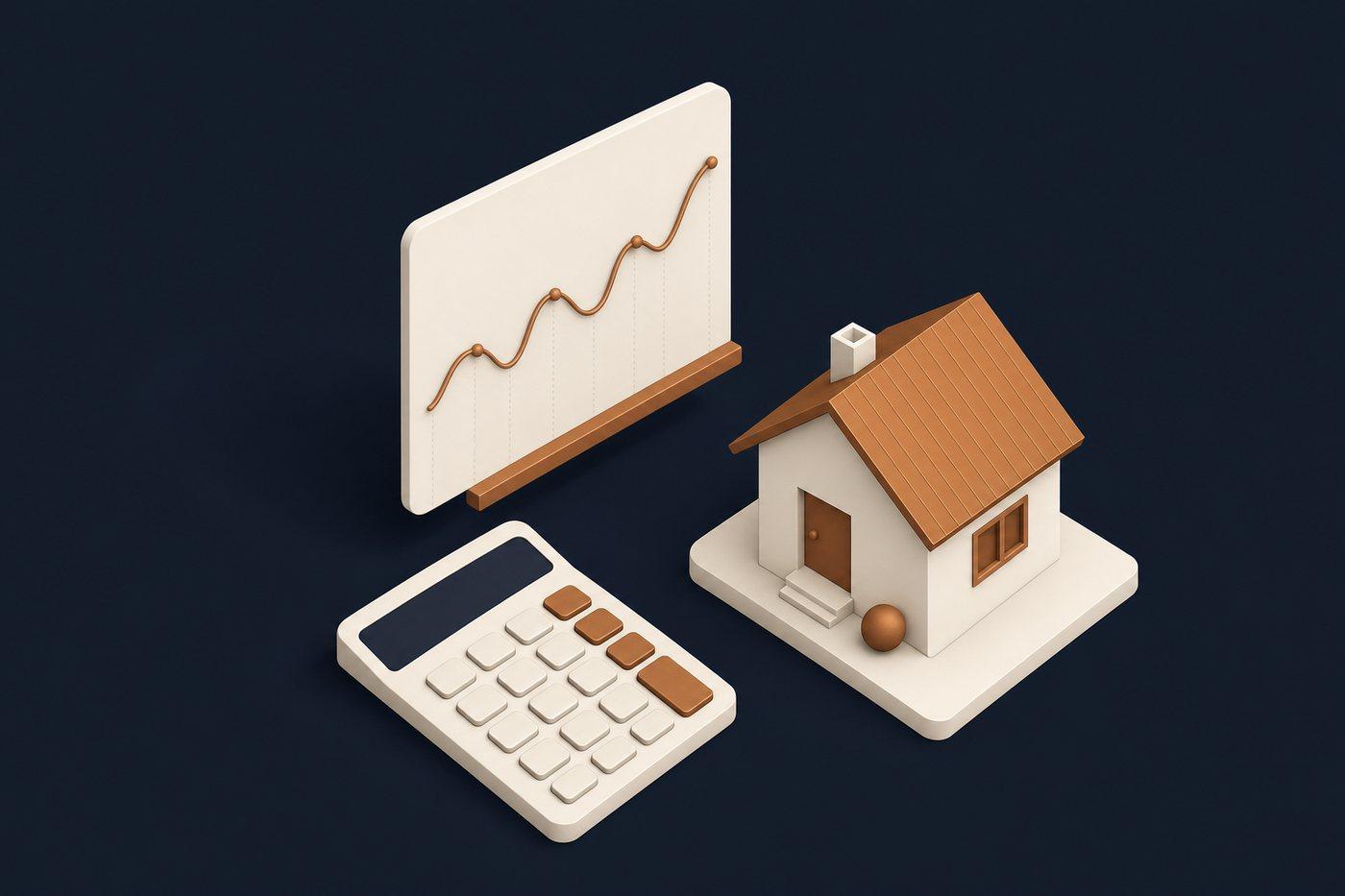 Tableau d'amortissement, calculatrice et plan de financement posés sur un bureau